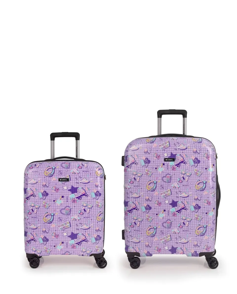 gabol-set-de-maleta-cabina-y-mediana-funny-2-piezas-con-4-ruedas-dobles-y-cerrad image 1