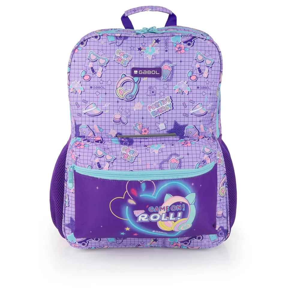 gabol-funny-mochila-escolar-adaptable-a-carro-32x44x15-cm-lila image 1
