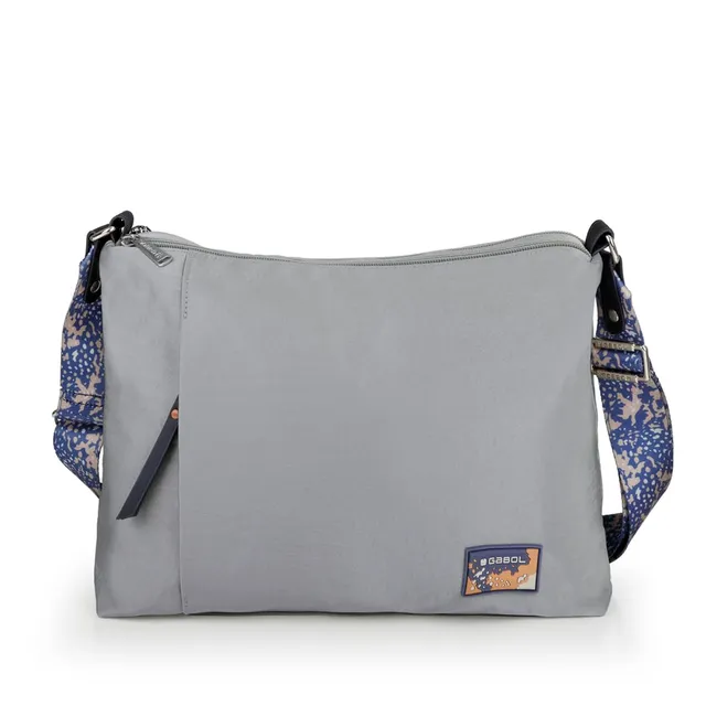 gabol-bolso-mediano-con-dos-compartimentos-luz-gris-nylon-crinkle image 1