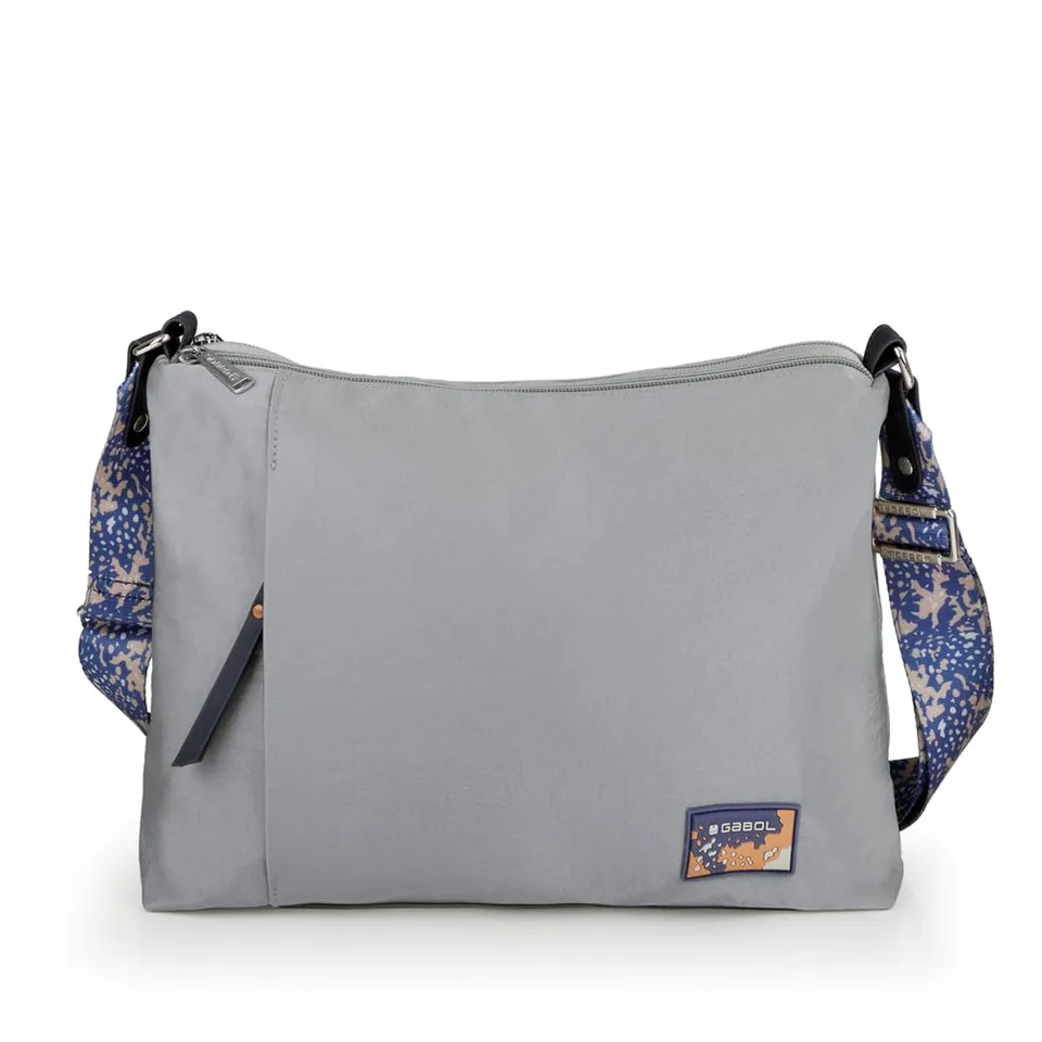 gabol-bolso-mediano-con-dos-compartimentos-luz-gris-nylon-crinkle image 1
