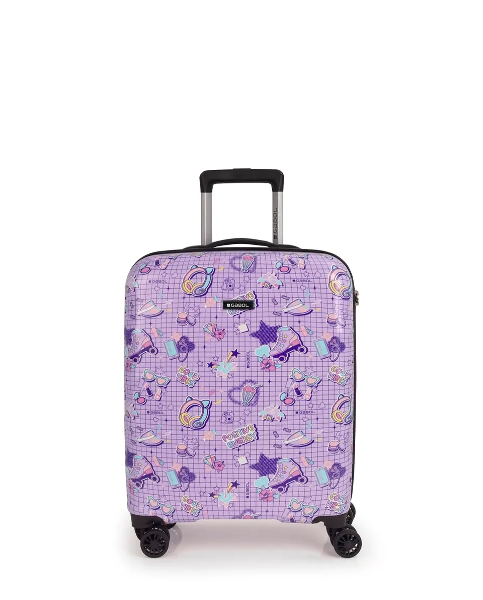 gabol-maleta-de-cabina-infantil-funny-55x40x20cm-2-8-kg-abs-policarbonato-lila image 1