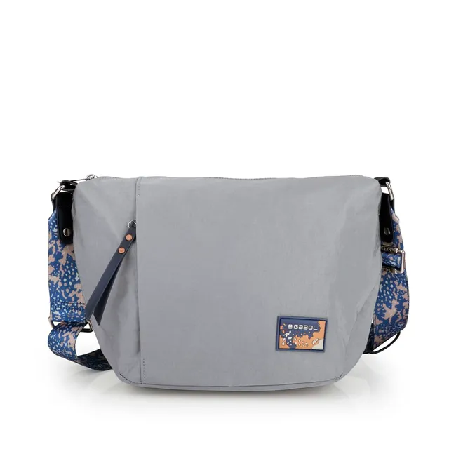 gabol-bolso-media-luna-luz-de-nylon-y-piel-sint-tica-gris image 1