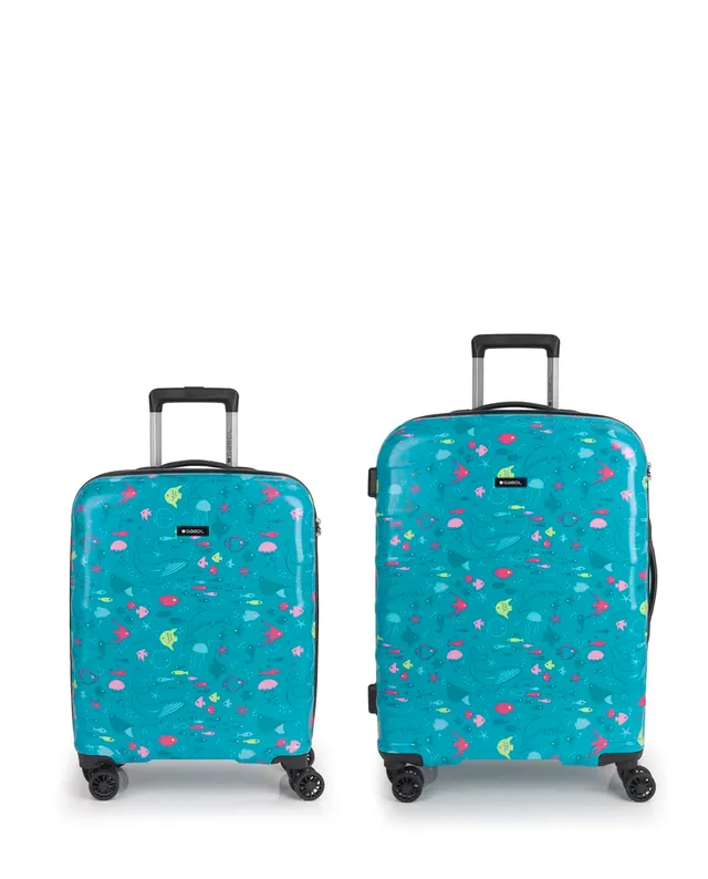 gabol-set-de-maletas-acqua-cabina-mediana-estampado-marino image 1