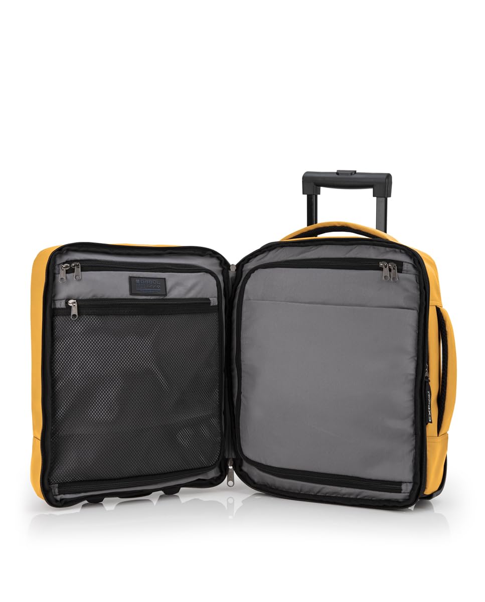 gabol-canada-mochila-con-ruedas-expandible-mostaza-equipaje-de-cabina-underseat- image 4