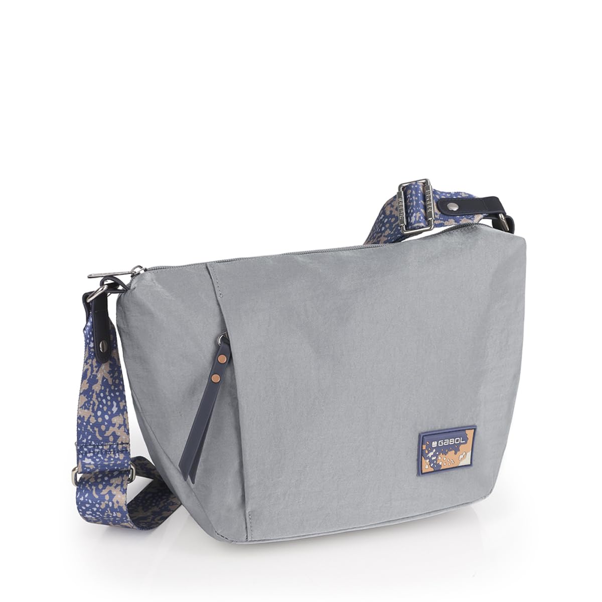 gabol-bolso-media-luna-luz-de-nylon-y-piel-sint-tica-gris image 5