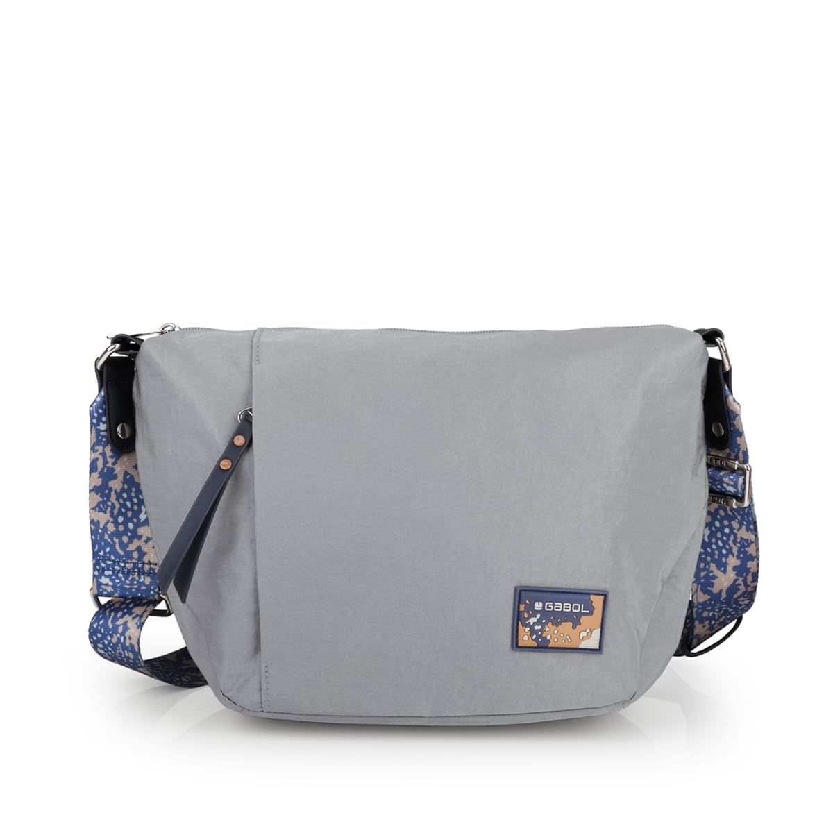 gabol-bolso-media-luna-luz-de-nylon-y-piel-sint-tica-gris image 1