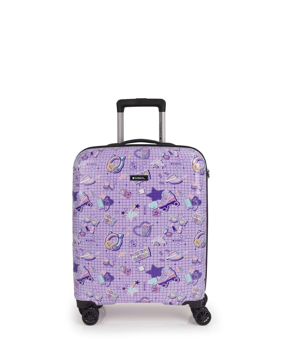 gabol-maleta-de-cabina-infantil-funny-55x40x20cm-2-8-kg-abs-policarbonato-lila image 1