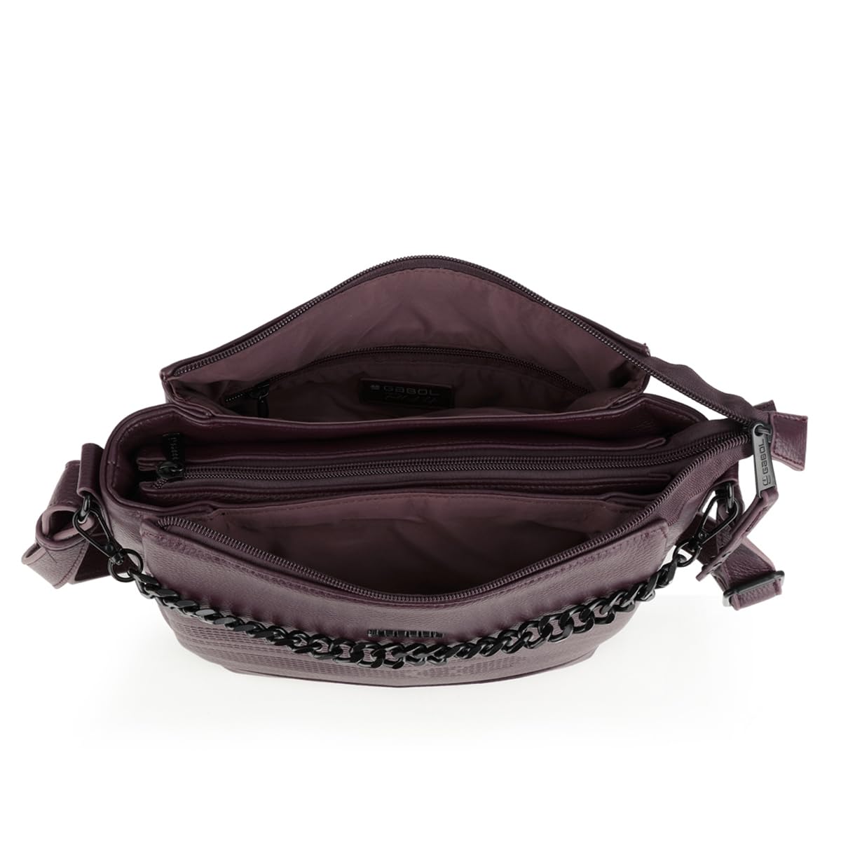 gabol-bolso-tres-compartimentos-olivia-burdeos-28x25x7-cm-satchel-mujer image 4