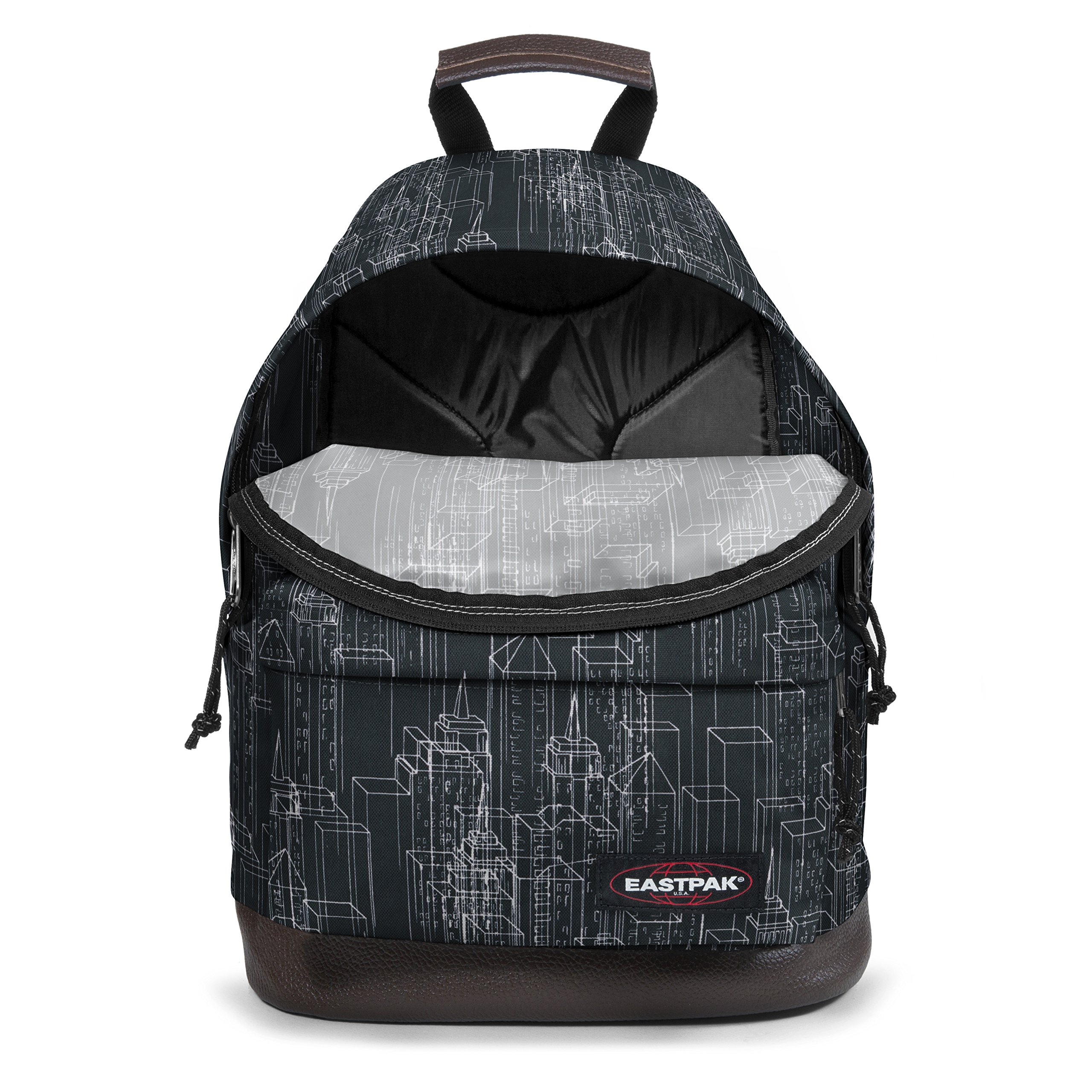 eastpak-wyoming-mochila-24l-negro-mochila-urbana-con-base-de-cuero image 3
