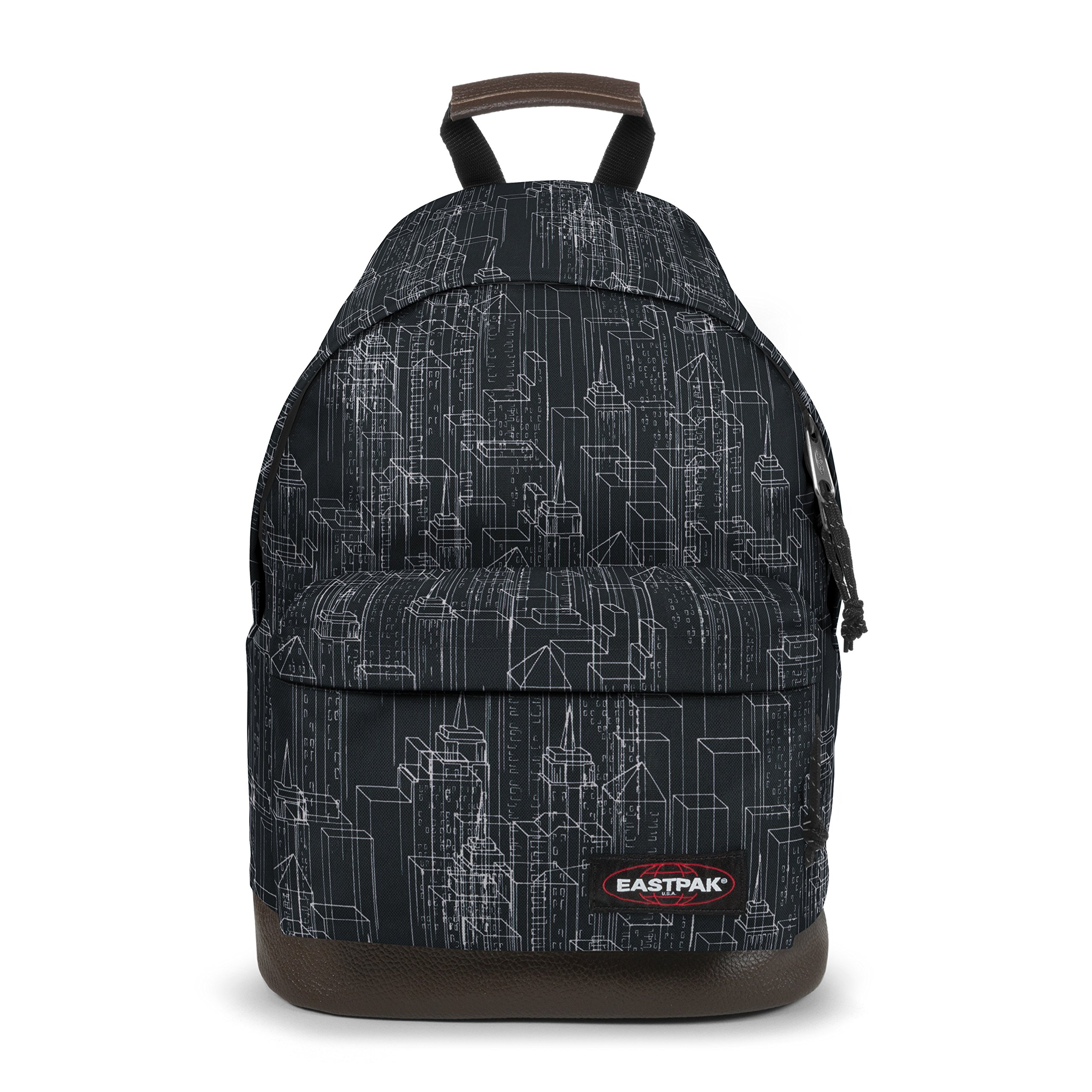 eastpak-wyoming-mochila-24l-negro-mochila-urbana-con-base-de-cuero image 1